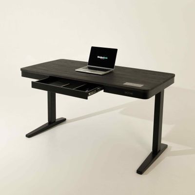 Умный стол 140×70 чёрный | массив дуба графит