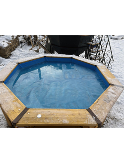 Купель джакузи с подогревом с гидромассажем 200 х 200 см, с техническим помещение и со ступенями