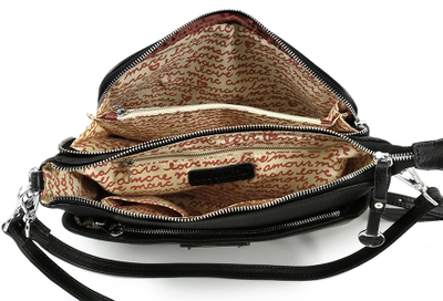 (АРТИКУЛ: 8037) СУМКА КЛАТЧ ЖЕНСКАЯ НЕБОЛЬШАЯ, НАТУРАЛЬНАЯ КОЖА, С ДВУМЯ НАРУЖНЫМИ КАРМАНАМИ, ЧЕРНАЯ, РЕМЕНЬ ЧЕРЕЗ ПЛЕЧО