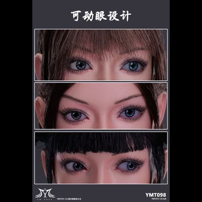 Женская голова (скульпт) с косами и подвижными глазами - 1/6 scale XIAO FEI (YMT098B) - YMTOYS