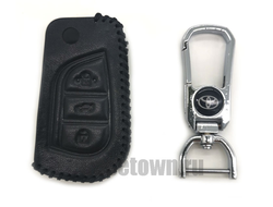 Кожаный чехол на ключ тойота авенсис (3 кнопки)