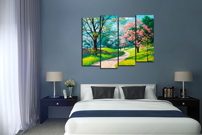 Модульная картина "Светлая тропинка. Сакура"