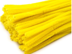 Синельная проволока лимонная пушистая 100 штук для рукоделия