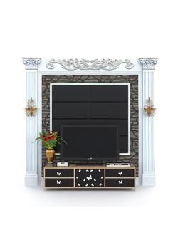 Оформление стен у телевизоров и каминов