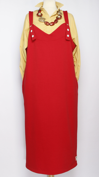 Сарафан  Бохо "ТРИКОТАЖНЫЙ" красный р.50,52,54