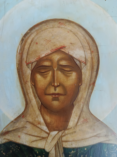 Матрона Московская, святая блаженная, Чудотворица. Рукописная икона.