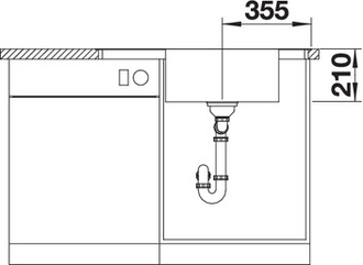 Мойка Blanco Andano XL 6S-IF Compact, чаша справа