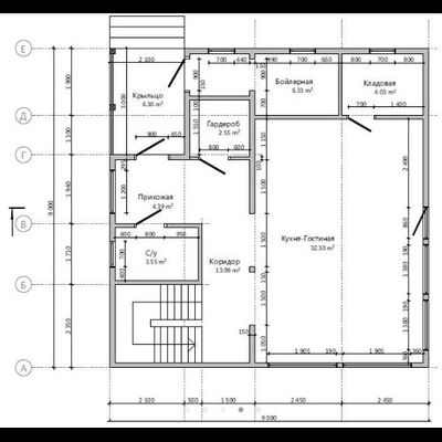 Двухэтажный каркасный дом с четырьмя спальнями 145м² (SK62)