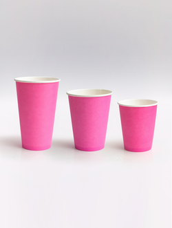 Стакан бумажный РОЗОВЫЙ 165, 250, 350, 400 мл. АКЦИЯ