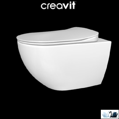 Чаша унитаза Creavit Free FE322-11CB00E-0000 подвесная, безободковая круглая форма, скрытый крепеж