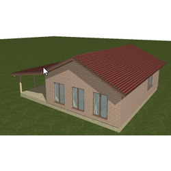 Одноэтажный каркасный дом с тремя спальнями 96м² (SK9)