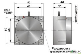 Индуктивный датчик прямоугольный И40-NO-DC (80х80х40)