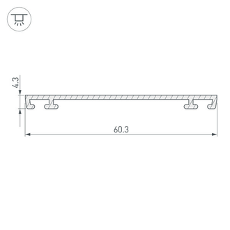 Профиль-держатель KLUS PHS-3X-BASE-H4.3-2000 ANOD (ARL, Алюминий)