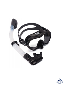 Маска для дайвинга с трубкой Scuba Brothers Flipper Black, комплект