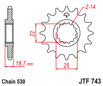 Звезда ведущая JT JTf743.15 (JTf743-15) (f743-15)