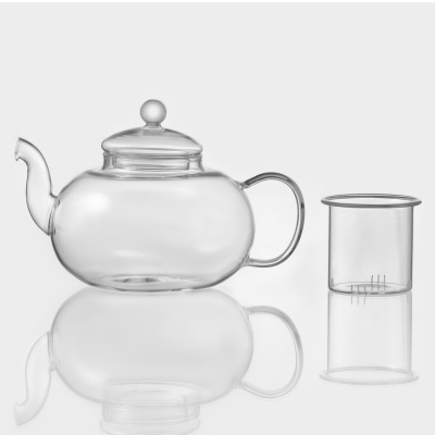 Чайник со стеклянной крышкой и со стеклянной колбой, 400 мл