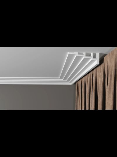 Потолочный плинтус DECOR-DIZAYN DD514, из дюрополимера, под покраску, ударопрочный, 2 метра