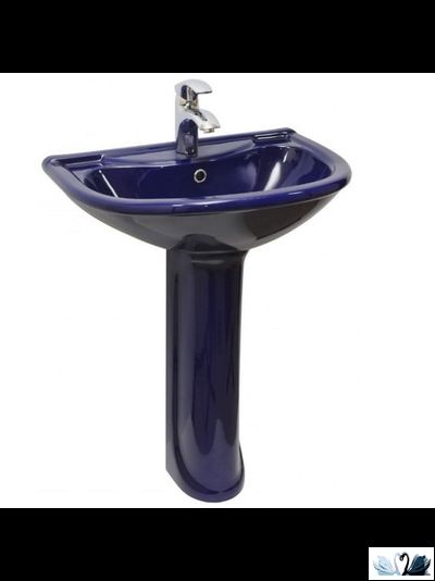 Раковина с пьедесталом Оскольская керамика Престиж, 63 см, синий, для ванной
