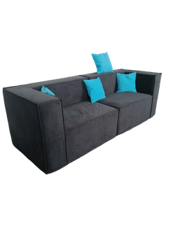 Диван бескаркасныйс240см велюр графит