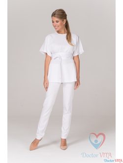 БЛУЗА МЕДИЦИНСКАЯ DR.SUPER "Flora" БЕЛАЯ