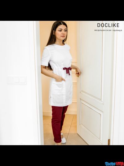 БЛУЗА DOCLIKE DL416 белая с лентой