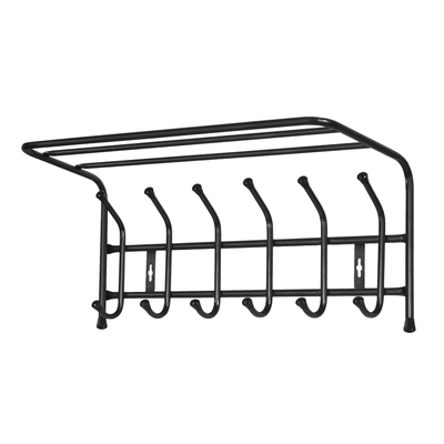 Вешалка настенная с полкой 600*238*268мм (6 крючков) ВП6