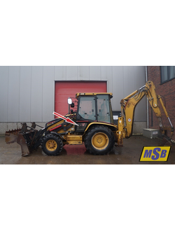 Стекло дверное нижнее левое на Caterpillar 428d, Caterpillar 432d