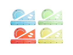 ГЕОМЕТРИЧЕСКИЙ НАБОР, 3 ПРЕДМЕТА (ЛИНЕЙКА, УГОЛЬНИК, ТРАНСПОРТИР)