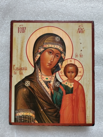 Казанская Богородица. Рукописная икона 13х16см.