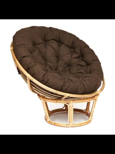 КРЕСЛО PAPASAN ECO P115-1/SP STD c подушкой, ремешками натуральный, ткань коричневый