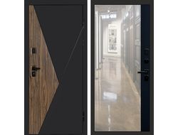 Дверь входная Матрикс Ультра с черным зеркалом