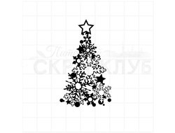 Штамп новогодняя елка со звездой