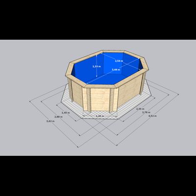 Деревянный бассейн "Вилюй" 350 х 250 х 115 см Кристалл