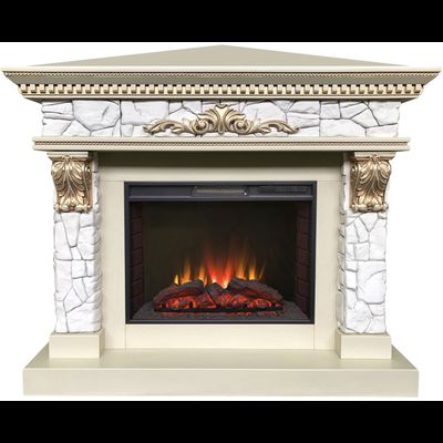 Угловой электрокамин Остия WT с очагом Sparta 25.5 LED