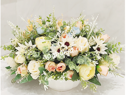 Композиция из искусственных цветов № Лика многоцветная МК014 для интерьера из цветов прекрасного кач