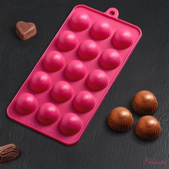 Форма для льда и шоколада Доляна «Шарики»,  24×11,5 см, 15 ячеек (d=2,8 см), цвет МИКС