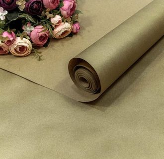 Бумага крафт упаковочная для подарков\цветов (золото), 70см*10м