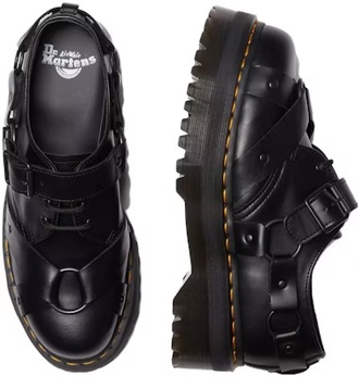 Dr Martens 1461 Harness Leather Platform Shoes Black