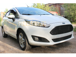 Защита радиатора Ford Fiesta MK6 (рестайлинг) 2015- black верх PREMIUM