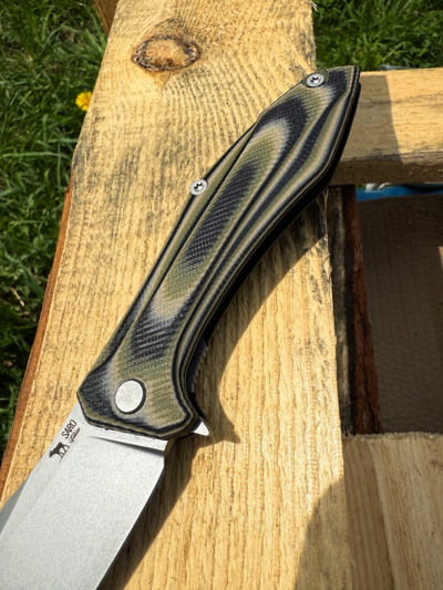 Складной нож Грач сталь К110, рукоять G10, цвет тайга