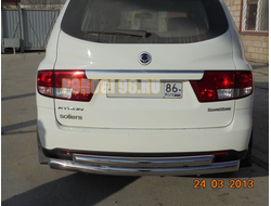 Защита заднего бампера двойная d 76/60 для Ssang Yong Kyron 2007-