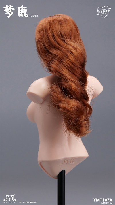 Женская голова (скульпт) с длинными рыжими волосами и подвижными глазами - 1/6 scale Female Head Sculpt with Movable Eyes (YMT107A) - YMTOYS
