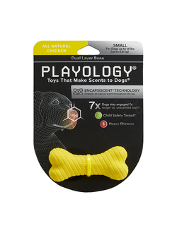 Playology DUAL LAYER BONE двухслойная жевательная косточка для собак мелких пород с ароматом курицы