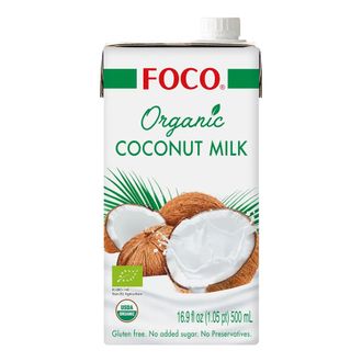 Кокосовое молоко органическое без сахара, 0,5л (FOCO)
