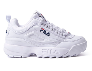 Fila disruptor trainers in white on sale