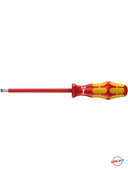 Шлицевая диэлектрическая отвертка WERA Kraftform Plus 160 i VDE, 1.0x5.5x125 мм WE-006120