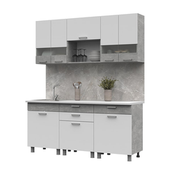 Кухня 1,8 ДЕНВЕР (1800*2160*600мм), белый/ателье светлый