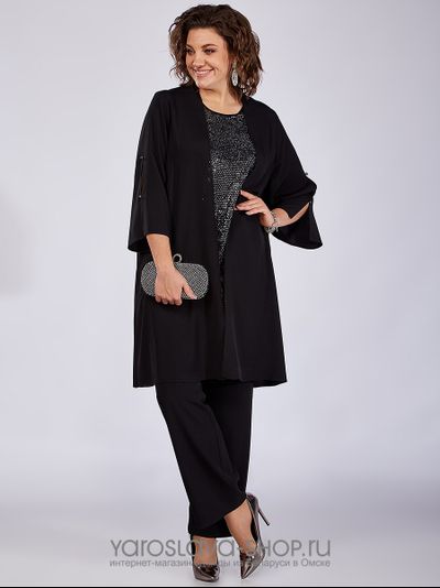 Праздничный комплект трехпредметный из непрозрачного, струящегося шифона и "пайетками"