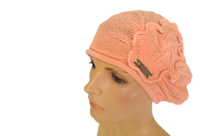 Итальянский розовый берет из хлопка