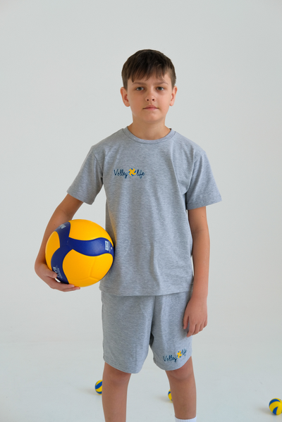 ТРЕНИРОВОЧНЫЙ КОСТЮМ VOLLEYLIFE СЕРЫЙ МЕЛАНЖ детский (130-150 см)